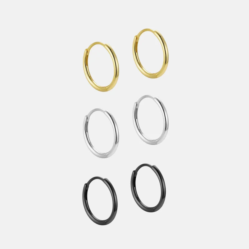 Minimalist 925 Sterling Silver Large Geometric Korean Designer Fashion Fine Jewelry Gold Plated Hoop Earrings Women
