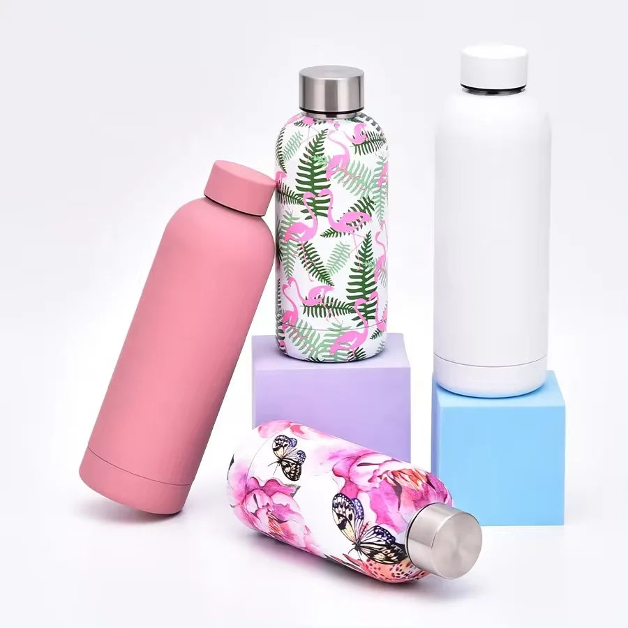 Custom Logo Double Wall Vacuum Insulated Small Mouth Stainless Steel Water Bottle