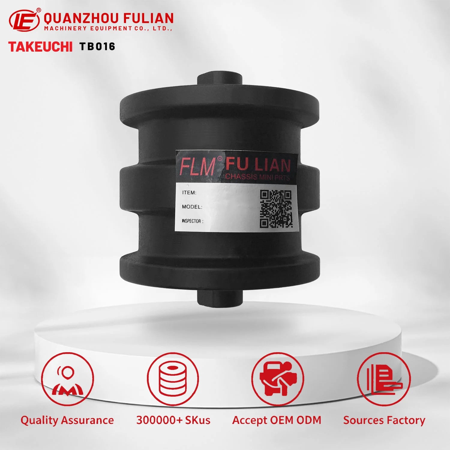 Bottom Roller 03313-06100 50MnB Steel HRC56-62 for Takeuchi TB016 TB015 TB014 Mini Excavator Undercarriage Parts Heavy Duty