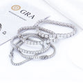 VVS. Graded Iced 2-6mm Moissanite Diamond Classic Jewelry 925 Sterling Silver Mossanite Tennis Chain Bracelet Gift 6in to 8in