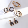 Cubic Zirconia Brass Metal Ear Jewelry Pendant Drop Big Leopard Print Earrings