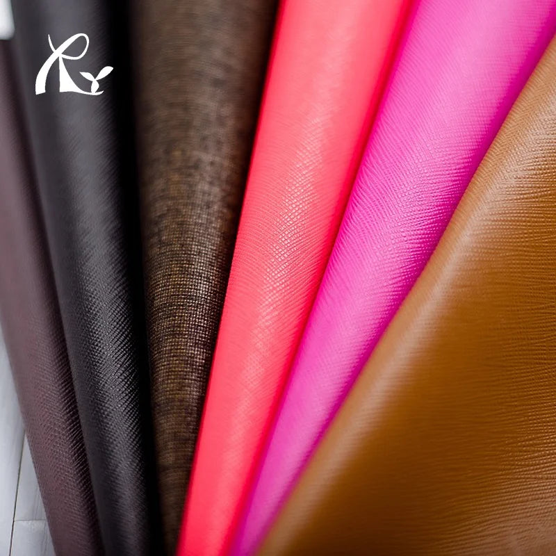 Cross Grain Saffiano Embossed PVC Leather with Stretch for Shoes Bags Gift Box Custom Menu Covers Phone Case