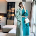 Pleated 2024 New Color Contrast Beaded Lapel Flared Sleeve Dress Elegant Cardigan Dress