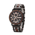 For Wholesale Reliable Handmade Luxury Wooden Business Fashion Chronograph Watch for Men with Stainless Steel Band and OEM