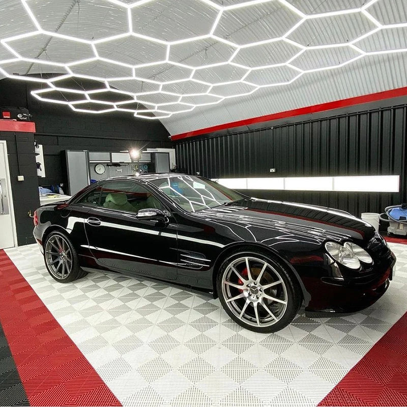 110V 220V Waterproof Deformable Honeycomb LED Light Auto Detailing Hexagon Lights with 3 Year Warranty for Workshop Use