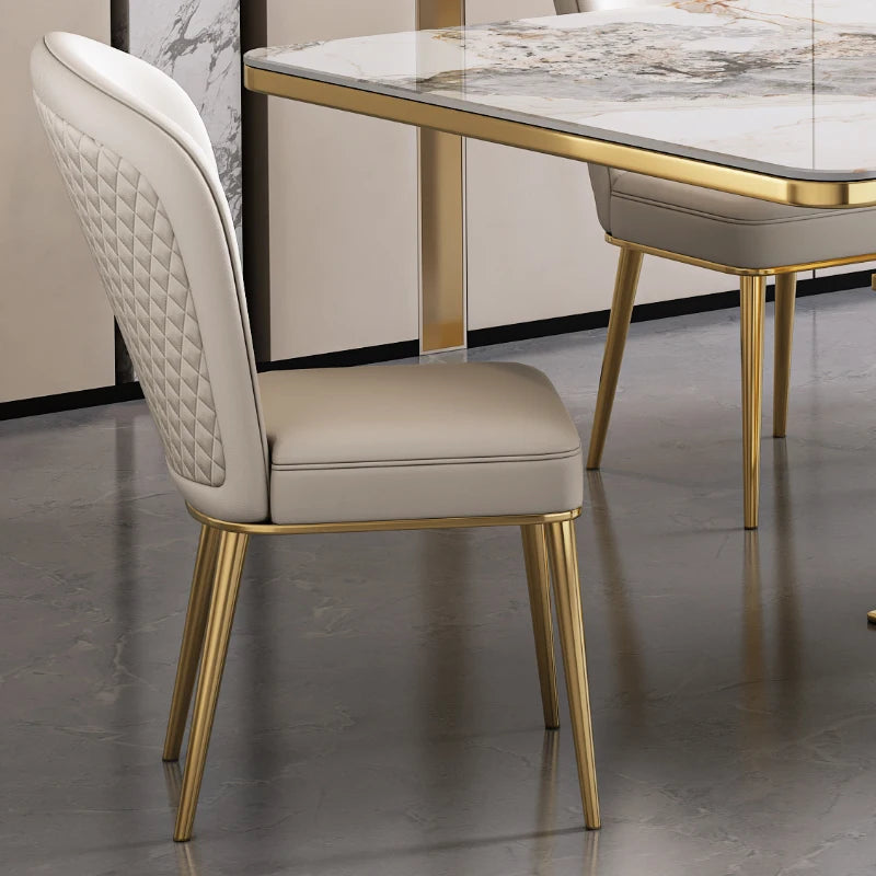 Italian Light Luxury Modern Minimalist Home Backrest Stool Stainless Steel Hotel Designer Dining Chairs