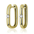 Milskye Trendy Jewelry Gold Plated Single Zircon Hoop Huggie Earrings for Women