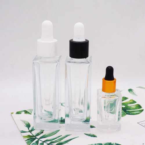 0.5oz 15 ml 30ml Glass Dropper Bottle square for Serum