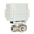 Tonhe 1/4 Inch 3-way DC24V Electric Timer Controlled Water Ball Valve