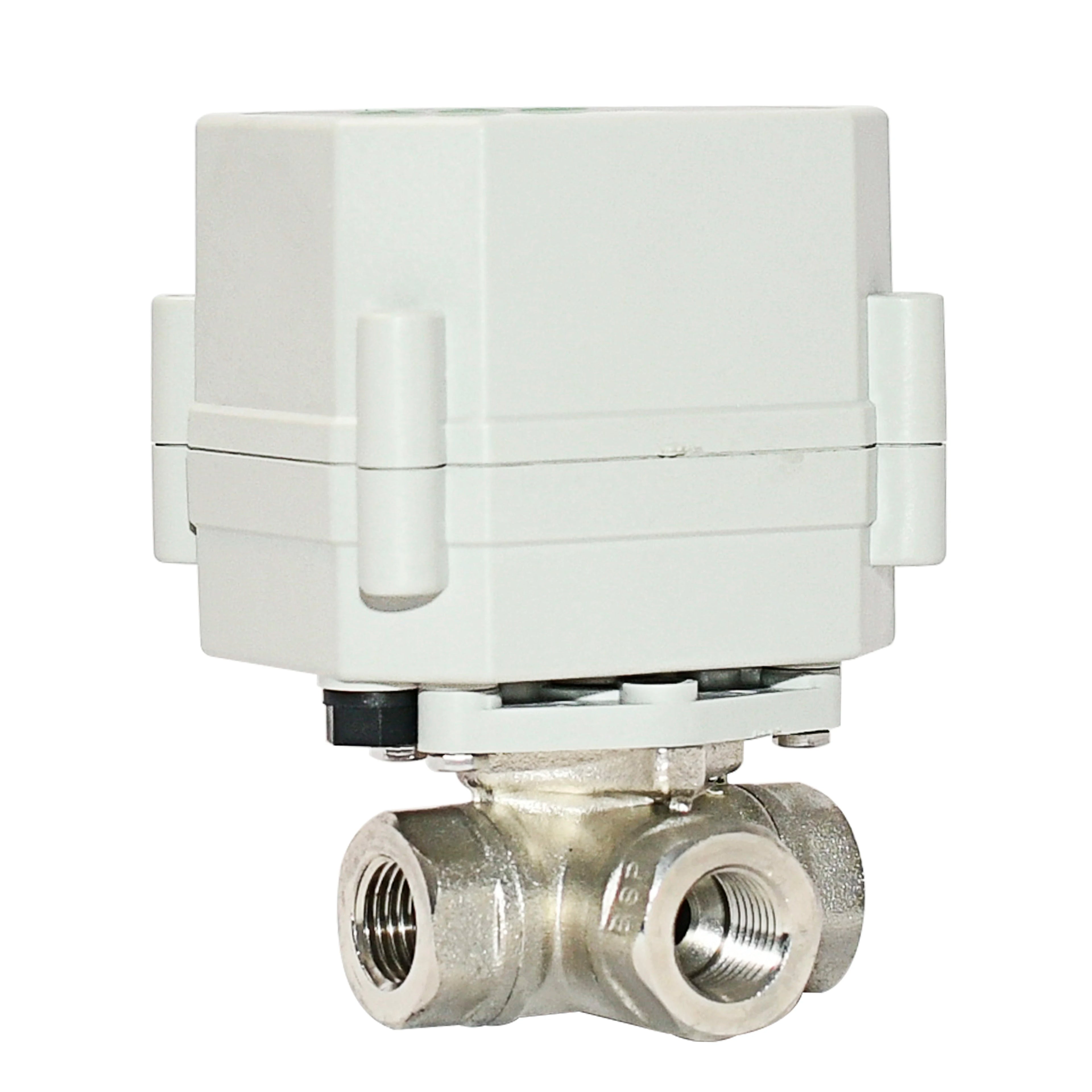 Tonhe 1/4 Inch 3-way DC24V Electric Timer Controlled Water Ball Valve