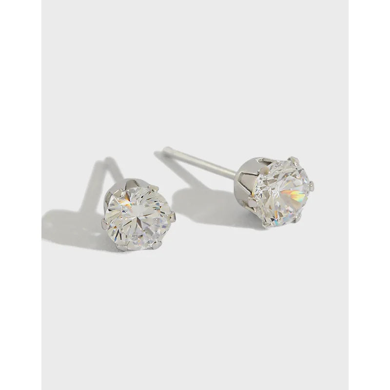 925 Sterling Silver Diamond Moissanite Earring Zircon Minimalist Stud Earrings Shiny Fashion Earrings Women Wholesale