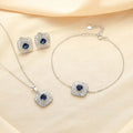 Yaeno Fine Jewelry Sets for Women Baguetle Earrings Bracelet and Necklace Set in Pure Silver 925 Necklace Bracelet Sets