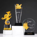 Newest 2024 Dragon Design Crystal Metal Trophy Anniversary Meeting Souvenir Gifts Office Decoration