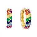 LOZRUNVE Wholesale 925 Sterling Silver Delicate Clear CZ Stone Huggie Hoop Earrings