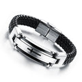 Classic Cool Cross Bracelet Men Jewelry Stainless Steel Clasp Luxury Adjustable Mens Jewelry Genuine Leather Bracelet