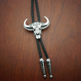 Punk Western Cowboy Animal Bullhead Bolo Tie Necklace for Men Jewelry Gift