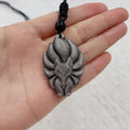 Nine-Tailed Fox Classic Real Black Obsidian Crystal Charm Pendant for Children's Jewelry