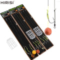 Carp Fishing Hook Link with Coated Line Ready Made Fishing Hair Rigs with Barbed Hook and Boilie Stoppers
