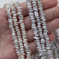 AA Natural Baroque Keshi Freshwater Pearl Middle Drilled Loose Bead Strand for Fine Jewelry Making