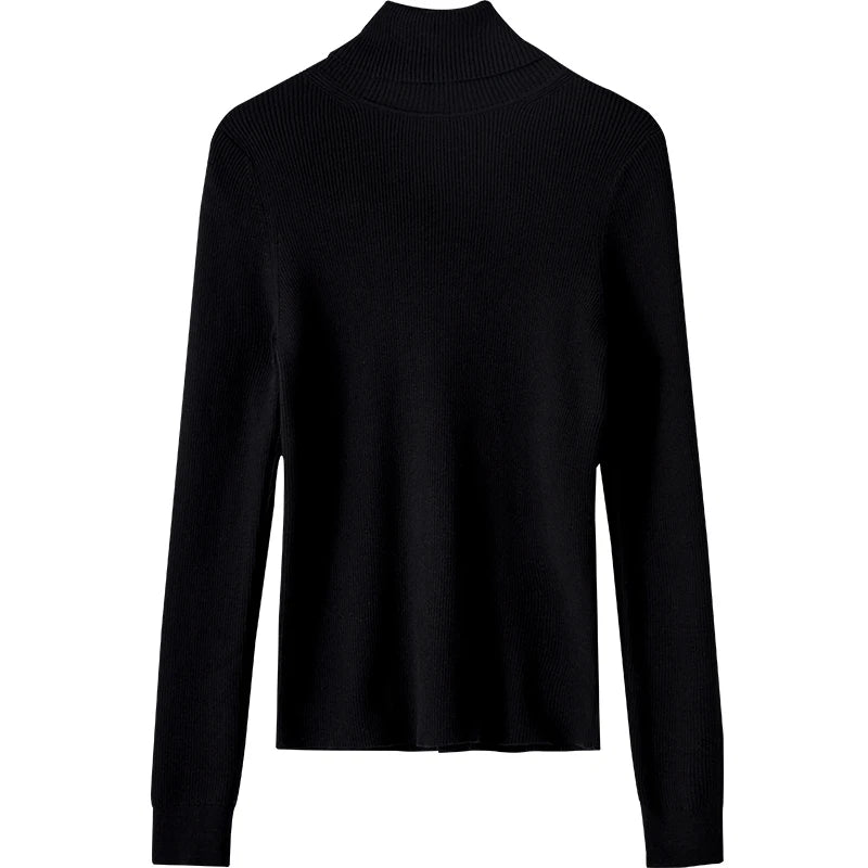 Custom Vintage Turtleneck Sweater for Women Ladies Gray Knit Rib Geometric Pattern Front Logo Autumn Season