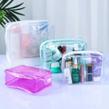 Custom Waterproof Plastic Bikini Swimwear Packaging Zipper Transparent Portable Wash Toiletry Pouch Case PVC Clear Cosmetic Bag
