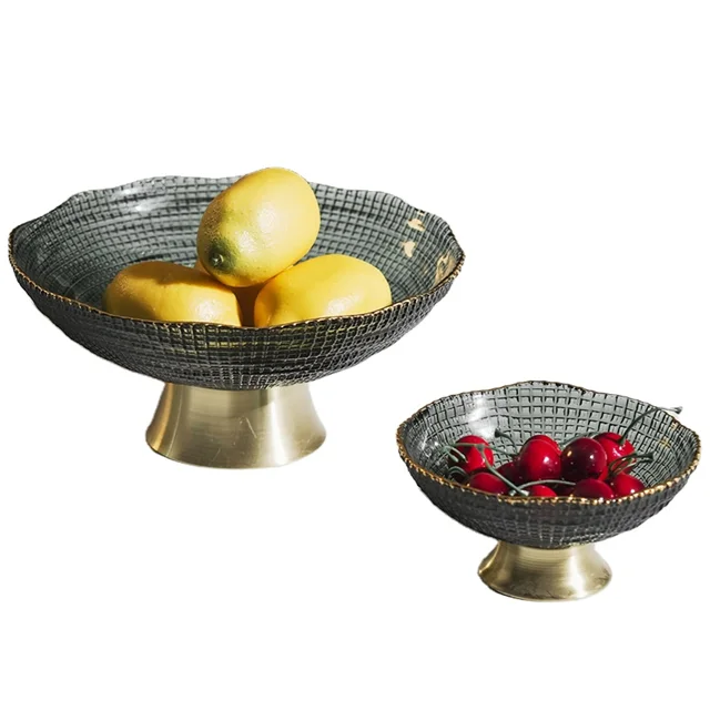 Self-Adhesive Home Decor Glass Fruit Tray Eco-Friendly Decorative Candy Jar Storage for Dry Fruits and for Tank Plate