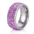 Hot Selling Women'S Exquisite Design Ring Stainless Steel Light Purple Zircon Ring
