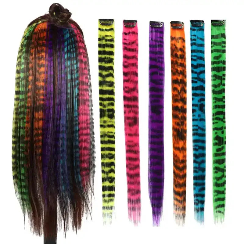 Colorful Synthetic Hair Extension18" Feather Clip in Hair Extension Hairpiece Feather Weft Hair Extension