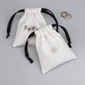 Recyclable Custom Logo Canvas Watch Ring Jewelry Packing Bag Small Drawstring Cotton Canvas Bracelet Necklace Jewelry Pouch