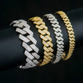 Miami Iced Out VVS Moissanite Diamond Cuban Link Chain Bracelet 8-20mm Sharp Style 925 Silver White Gold 18k Gold Plated for Men