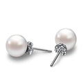 Dainty 925 Silver Plated 10MM Pearl Stud Earring Jewelry for Women