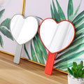 Custom Logo Pocket Handheld Makeup Mirror Plastic Portable Mini Pink Heart Hand Vanity Makeup Mirror