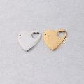 Dropshipping Stainless Steel Charms Hearts Stamping Blank Plates Pendant Connector for Engraving Jewelry Making DIY Accessory