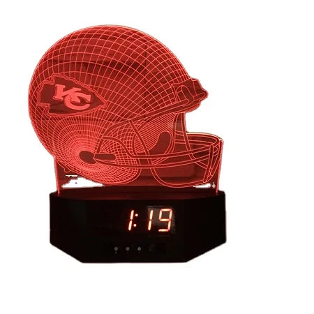 Rugby Football Helmet 3D Illusion Touch Sensor Table Decor Alarm Clock Lamp Remote Control RGB Night Light Child Promo Gift