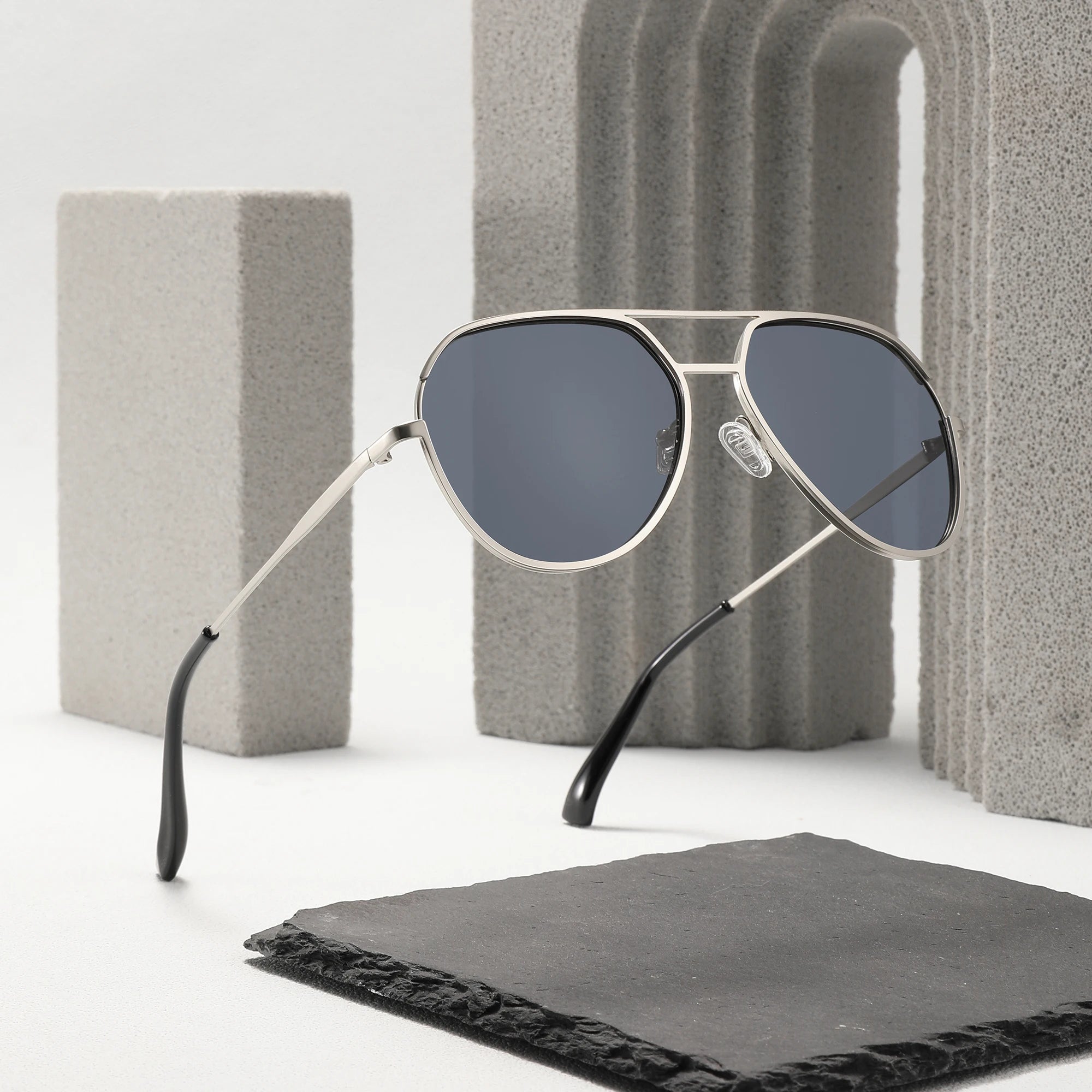 Luxury Designer Men Custom Metal Sunglasses TAC Polarized Sunglasses 2024 Double Bridge
