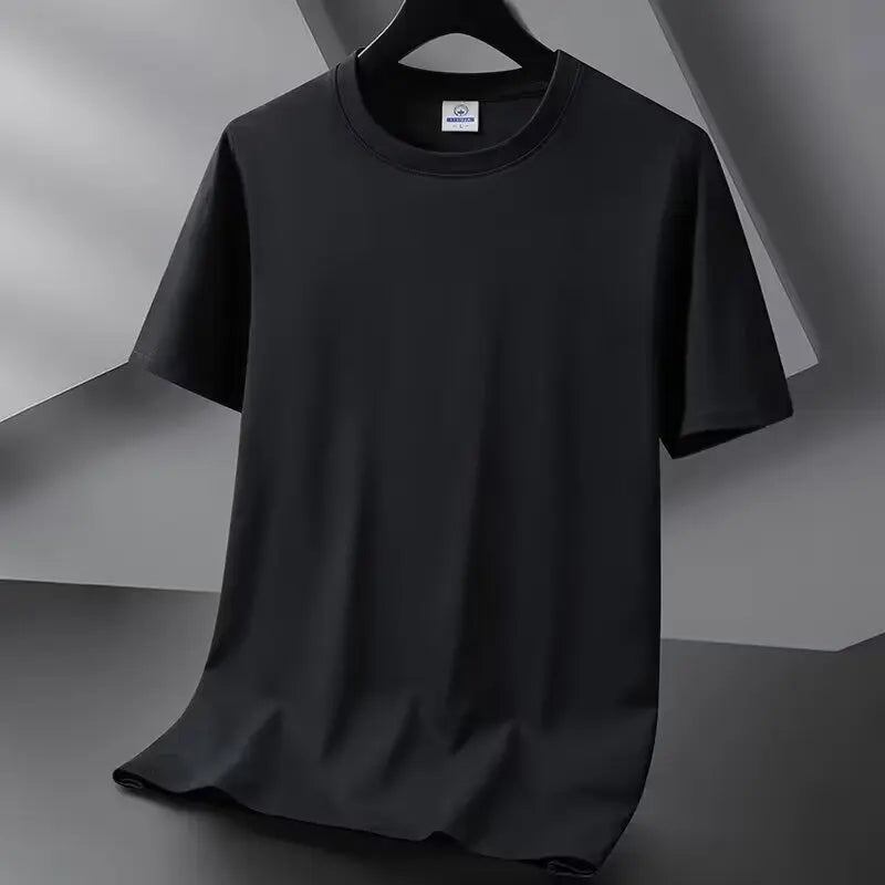 Summer New Hong Kong-style Trendy Solid Color Short-Sleeved T-Shirt for Men & Women Loose Plus Size Casual Top