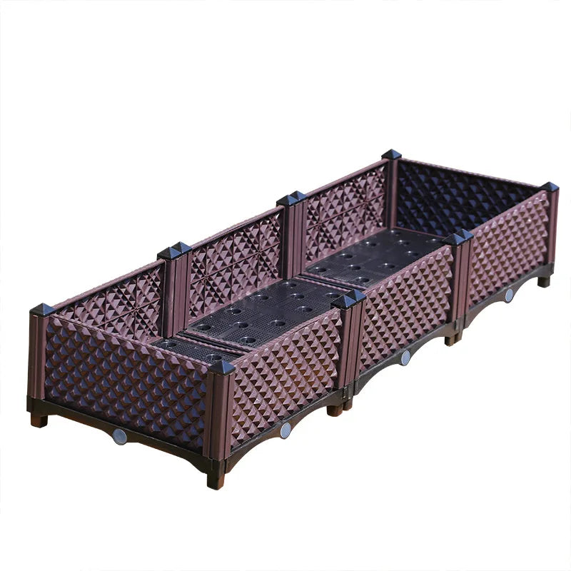 Reinforced PP Material Planting Box for Garden Multi-functional Thickened Raised Beds for Flower Assembly Plastic Planting Box