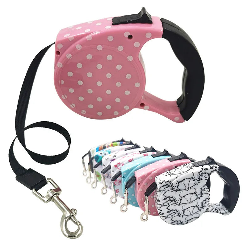 Best Seller Automatic Retractable Nylon Pet Dog Traction Device Leash New Colorful Solid Plastic Design