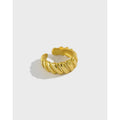 Ins Minimalist 18k Gold Plated Cartilage Earrings S925 Sterling Silver Twist Ear Cuff Earrings for Women Girs