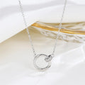 Rainbowking Ins Light Luxury Wind Jewelry S925 Sterling Silver Mobius Loop Necklace Simple Double Ring Collarbone Chain Female