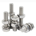 M8 M10 M12 M14 M16 M20 M22 M24 DIN 933 Stainless Steel 201 304 316 Hex Head Bolts With Nuts Flat Washers and Lock Washers