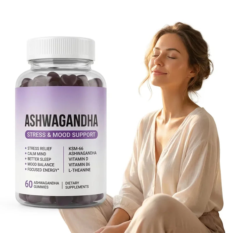 Ausreson Ashwaganda L-Theanine Gummy Sleep Supplement Organic Ashwagandha Extract Ksm-66 Vegan Ashwagandha Gummies