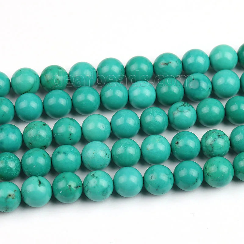 Wholesale Round Polish Green Turquoise Gemstone Loose Beads for Jewelry Making 6mm 8mm 10mm 12mm
