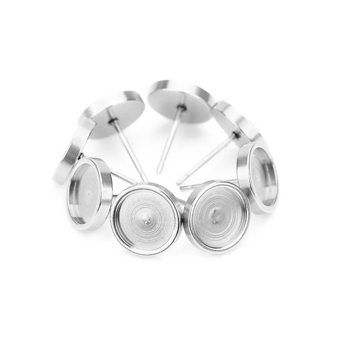 Stainless Steel Settings DIY Jewelry Findings Trays Polymer Clay Earring Base Settings Earring Pin Base Finding