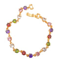 Wholesale Dainty Multicolor Zircon Art Deco Bracelet 18K Gold Plated Elegant Colorful Gemstone Chain Bracelet for Daily & Gift