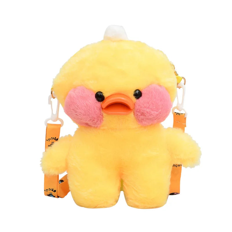 Lalafanfan Duck Bag Hyaluronic Acid 27cmduck Bag Girl Cute Crossbody Backpack Plush DDP Bonecas Para Criancas Unisex PP Cotton