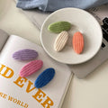 MIO 6cm Oval Bb Clip Sweet Candy Color Knitted Hair Clip Handmade Hair Barrettes Macaron Bobby Pin Cute Hairpin for Girls