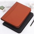 Luxury A4 Multifunction PU Leather Portfolio File Case with Zipper Custom Logo Manager Folder and Calculator