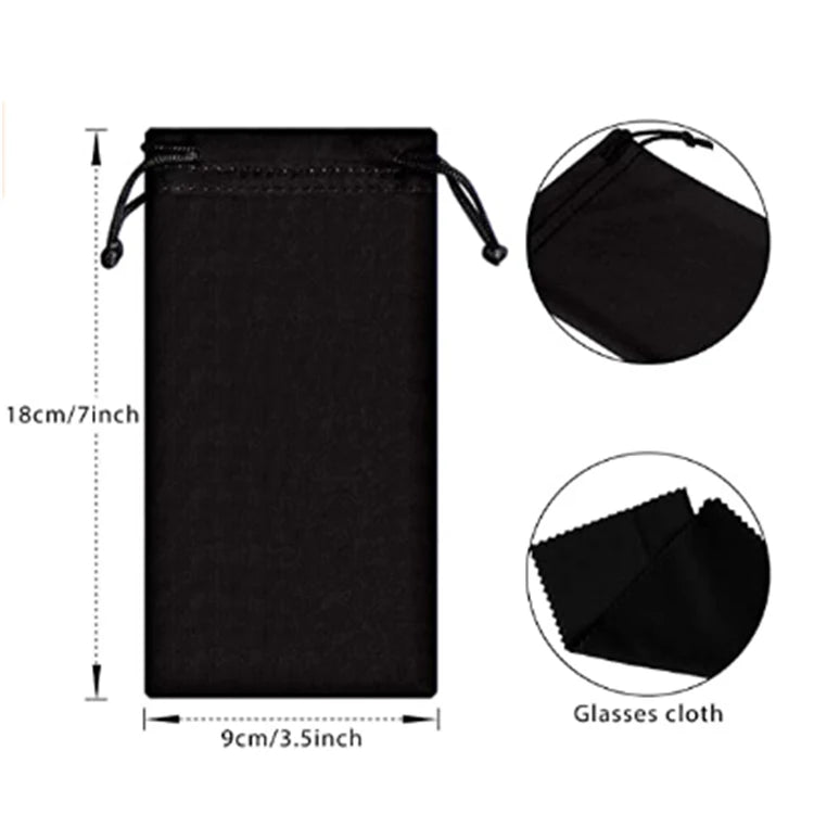 Custom Logo Printing Microfiber Protective Glasses Sunglasses Case Soft Eyeglass Pouch