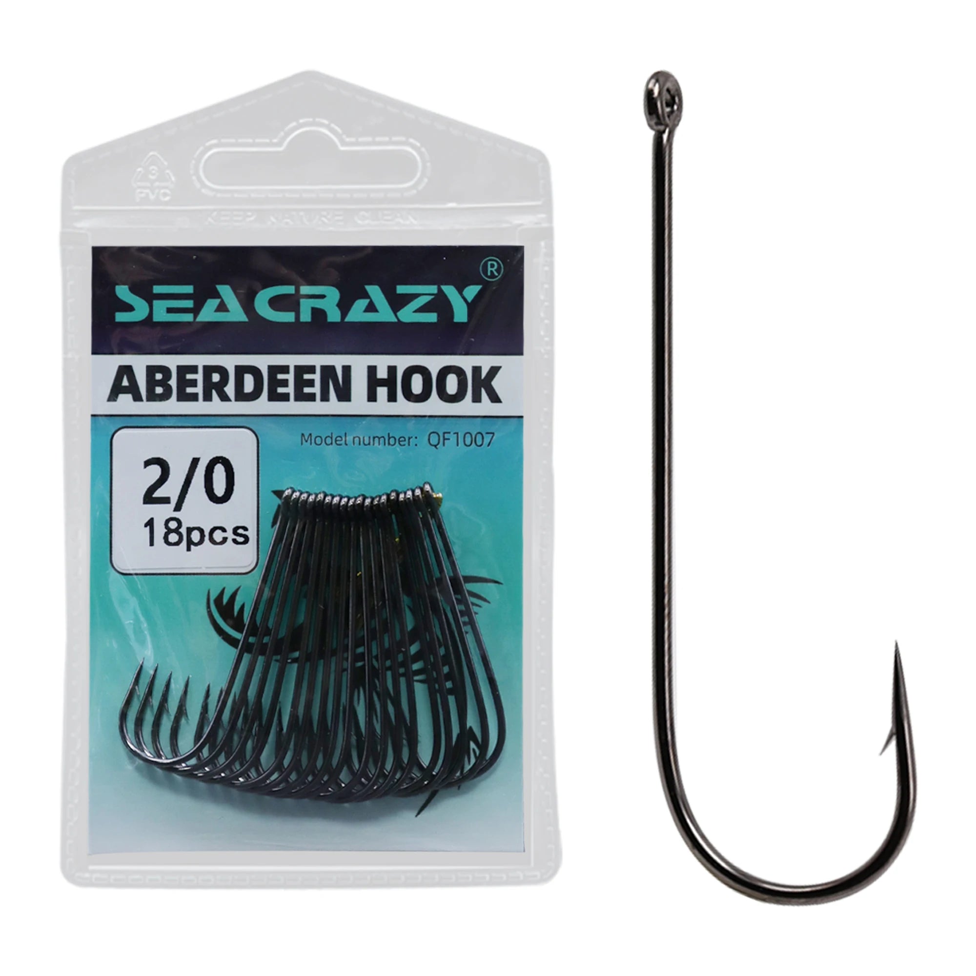 10#~5/0 High Carbon Steel Long Handled Eel Blood Bug Straight Handle Hook with Barbed Fishing Gear and Tackle ABERDEEN HOOK